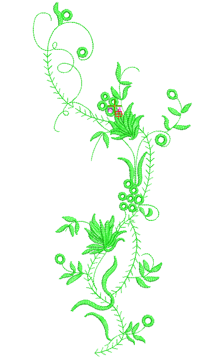 藤蔓花卉绣花图案