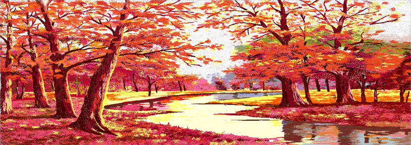 红枫林电脑绣花图案