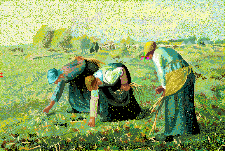 田园风光绣花图案